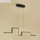 Modern zigzag linear metal hanging light fixture – dining room led
