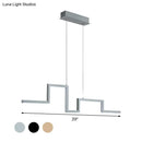 Modern zigzag linear metal hanging light fixture – dining room led