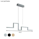Modern zigzag linear metal hanging light fixture – dining room led