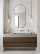 Silver Frame Capsule Mirror - Brass Wall Mirror
