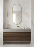 Antique Brass Capsule Mirror - Brass Wall Mirror