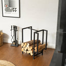 Modern Metal Firewood And Kindling Storage