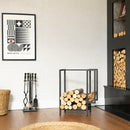 Modern Metal Firewood And Kindling Storage