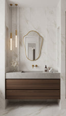 Italian Shield Form Brass Wall Mirror