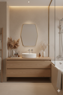 Hexagonal Brass Mirror - Bathroom Mirror