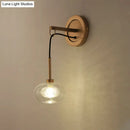 Modernist amber & white glass wall sconce bedroom drop lamp