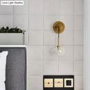 Modernist amber & white glass wall sconce bedroom drop lamp
