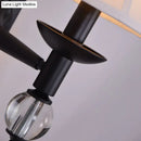Modernist bell black and white wall light bedroom crystal sconce