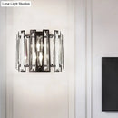 Modernist black finish crystal wall lamp for corridor