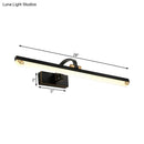Modernist black & gold linear vanity light bathroom led wall lamp