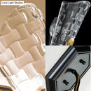 Modernist black & gold wall sconce bedroom clear crystal panel
