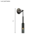 Modernist black led crystal tube wall sconce bedroom light