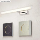 Modernist black & silver metal linear vanity sconce bathroom led light