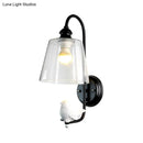 Modernist black & white bird cone wall lamp bedroom glass sconce