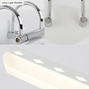 Modernist black & white led vanity light bathroom curved arm natural light