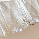 Modernist brass and clear faceted crystal wall light living room