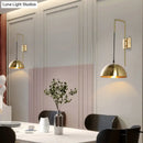 DecorBites™ Brass Modernist Dome Sconce - Stylish 1-Bulb Wall Mounted Light Fixture for Bedroom