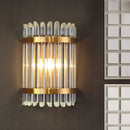 Modernist clear crystal wall sconce gold finish living room light