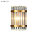 Modernist clear crystal wall sconce gold finish living room light