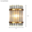 Modernist clear crystal wall sconce gold finish living room light