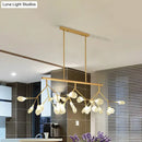 Modernist clear glass firefly hanging island light black & gold dining