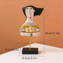Modernist colorful ceramic abstract people statue figure living room