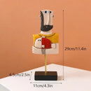 Modernist colorful ceramic abstract people statue figure living room