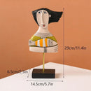 Modernist colorful ceramic abstract people statue figure living room