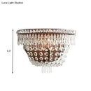 Modernist dark bronze crystal basket wall sconce for bedroom lighting