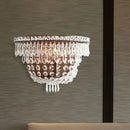 Modernist dark bronze crystal basket wall sconce for bedroom lighting