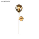 DecorBites™ Modernist Glass Round Sconce Lamp: 1-Light Wall Mounted Light in Gold for Living Room