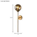 DecorBites™ Modernist Glass Round Sconce Lamp: 1-Light Wall Mounted Light in Gold for Living Room