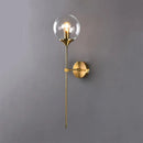 DecorBites™ Modernist Glass Round Sconce Lamp: 1-Light Wall Mounted Light in Gold for Living Room