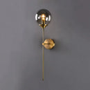 DecorBites™ Modernist Glass Round Sconce Lamp: 1-Light Wall Mounted Light in Gold for Living Room