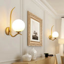 Modernist gold and white glass sconce light for bedroom