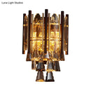 Modernist gold beveled k9 crystal wall lamp living room 220v-240v
