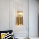 Modernist gold & clear cylinder wall light fixture bedroom sconce