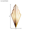 Modernist gold fan wall lamp 110v-120v bedroom art deco sconce