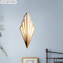 Modernist gold fan wall lamp 110v-120v bedroom art deco sconce