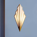 Modernist gold fan wall lamp 110v-120v bedroom art deco sconce