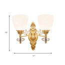 DecorBites™ Modernist Glass Cone Wall Mount Light with Crystal Accent - Gold Finish