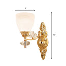 DecorBites™ Modernist Glass Cone Wall Mount Light with Crystal Accent - Gold Finish
