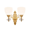 DecorBites™ Modernist Glass Cone Wall Mount Light with Crystal Accent - Gold Finish