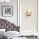 DecorBites™ Modernist Glass Shield Wall Lamp: Golden Sconce Light with Arm
