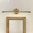 Modernist gold linear metallic vanity wall light bathroom fixture