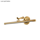 Modernist gold linear metallic vanity wall light bathroom fixture