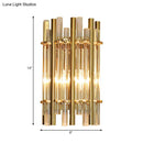 Modernist gold tubular wall sconce – bedroom glass light