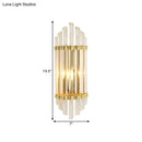 DecorBites™ Modernist Gold Wall Sconce Lamp with Arced Crystal Tubes - 2-Light Wall Mount Fixture