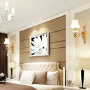 Modernist gold wall sconce with glass shade living room light