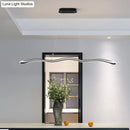 DecorBites™ Modernist Wavy Strip LED Island Pendant - Acrylic Dining Room Hanging Lamp Kit